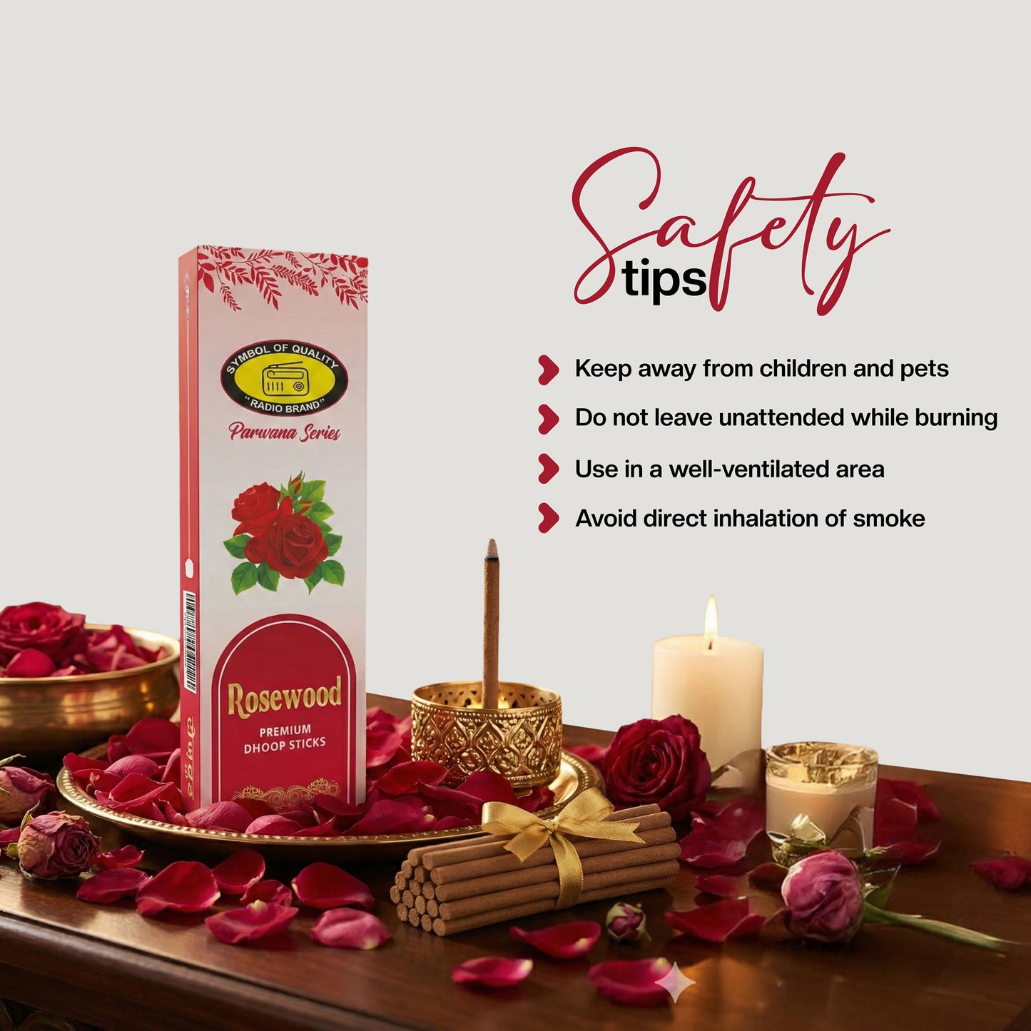 Rosewood Premium Dry Long Dhoop Sticks