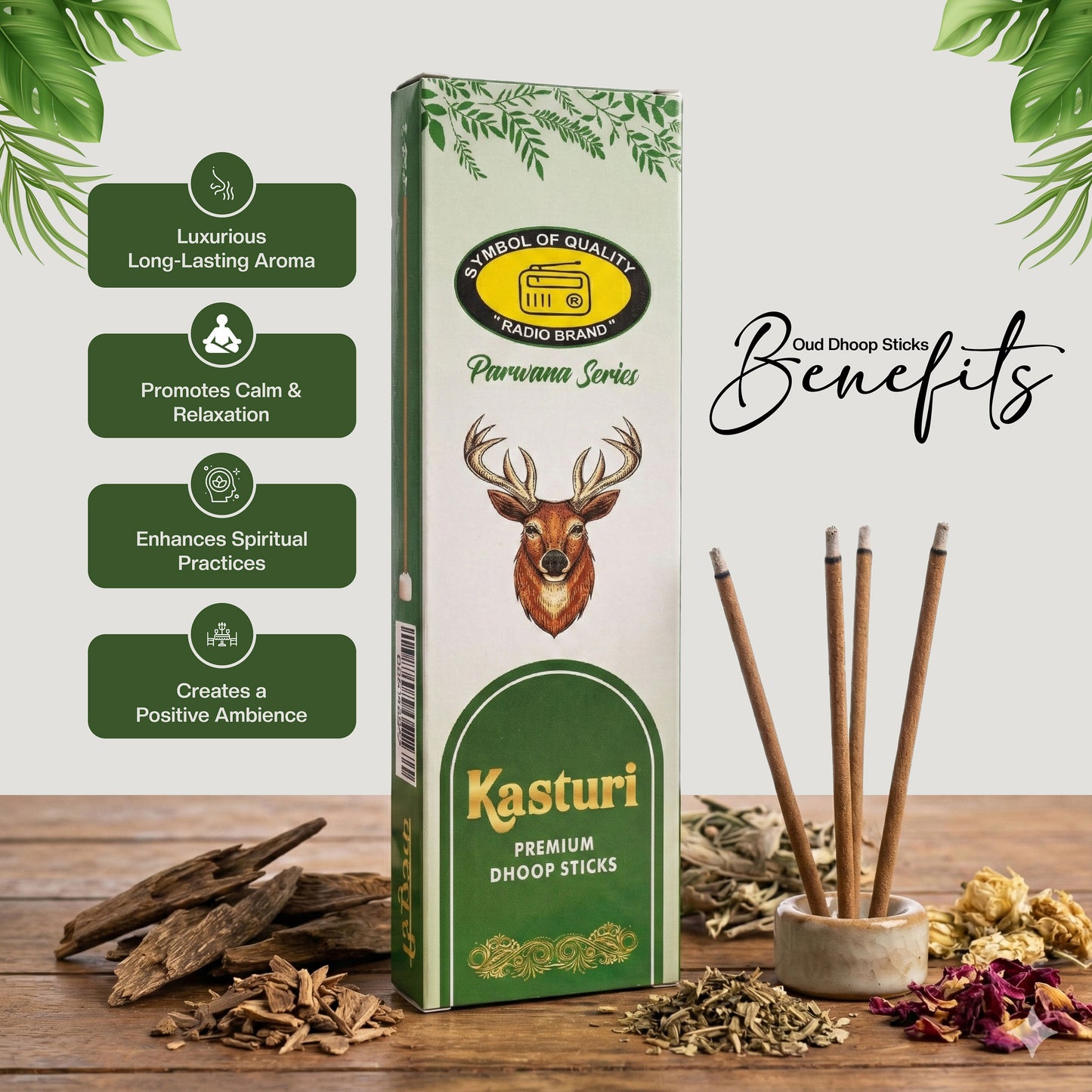 Kasturi Premium Dry Long Dhoop Sticks