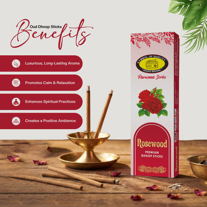 Rosewood Premium Dry Long Dhoop Sticks
