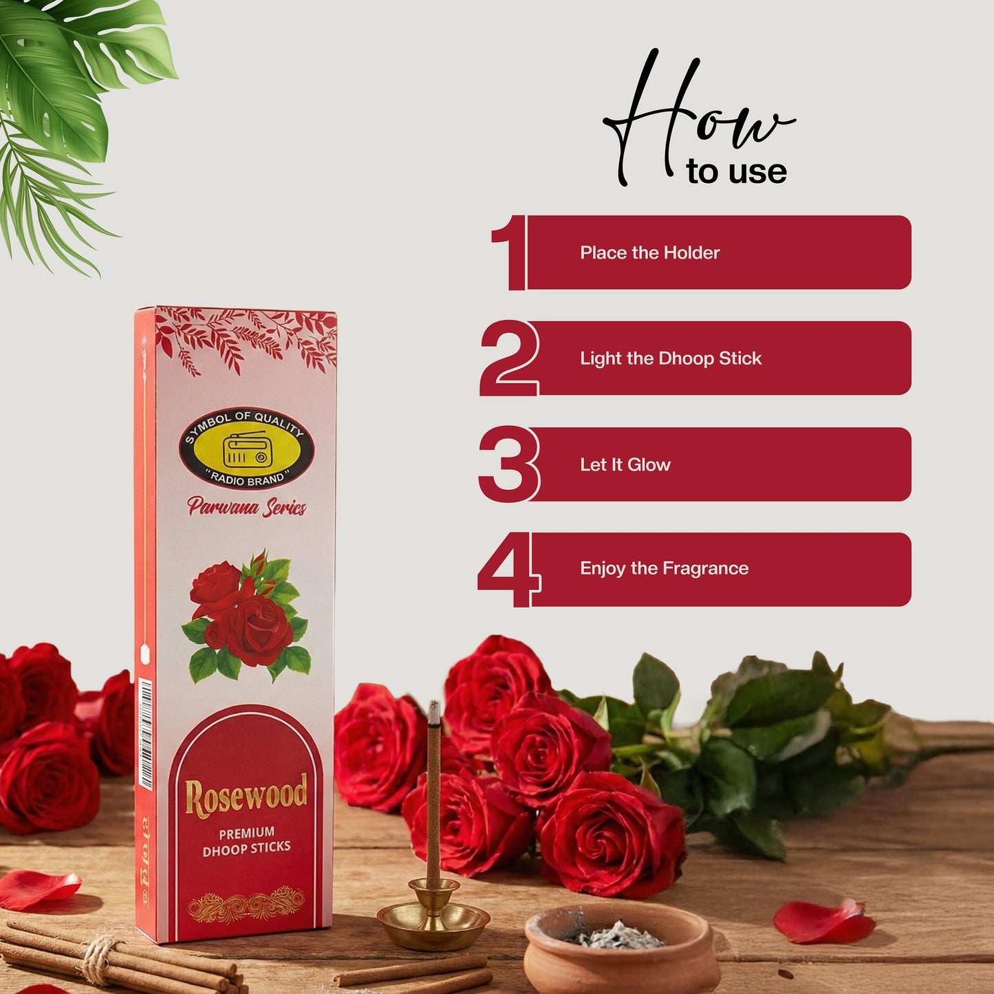 Rosewood Premium Dry Long Dhoop Sticks