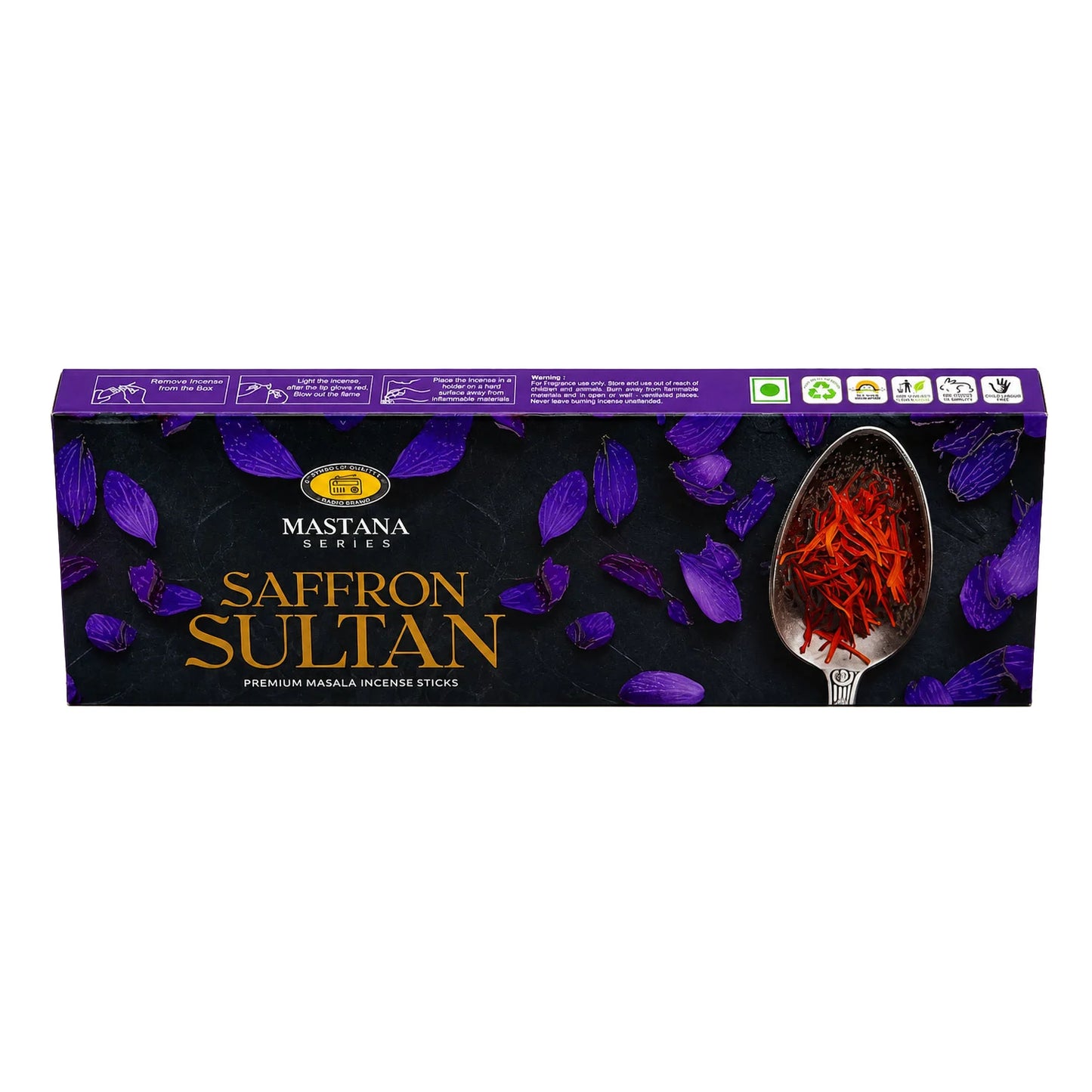 Saffron Sultaan Premium Masala Incense Sticks Long-Lasting Exotic Fragrance